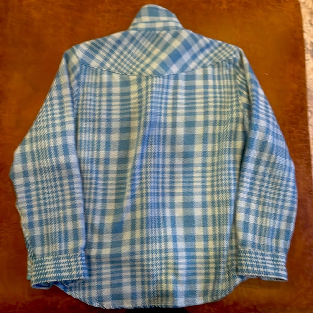 The famous Outerknown blanket shirt in blue plaid. XL - Picture 3 of 3